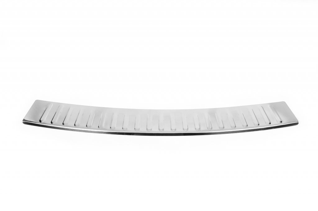 Rear bumper protector Carmos V2 with edge (stainless steel) for Renault Duster 2008-2017 - image 1