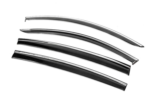 Window Deflectors with Chrome Trim Niken Luxury (4 pcs) for Renault Sandero 2013-2022 - image 2