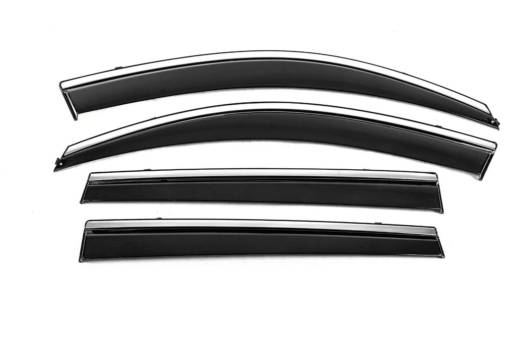 Window Deflectors with Chrome Trim Niken Luxury (4 pcs, Long) for Toyota Rav 4 2006-2013 - image 1