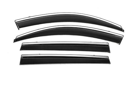 Window Deflectors with Chrome Trim Niken Luxury (4 pcs, Long) for Toyota Rav 4 2006-2013 - image 1