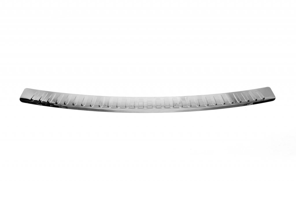 Rear bumper protector with lip (Carmos V2, stainless steel) for Volkswagen Caddy 2010-2015 - image 1