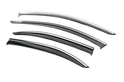 Window Deflectors with Chrome Trim Niken Luxury (4 pcs) for Skoda Rapid 2012-2019 - image 4