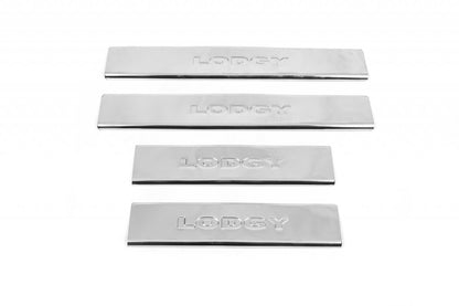 Door Sill Protectors Carmos V2 (4 pcs, Stainless Steel) for Dacia Lodgy 2012-2022 - image 1