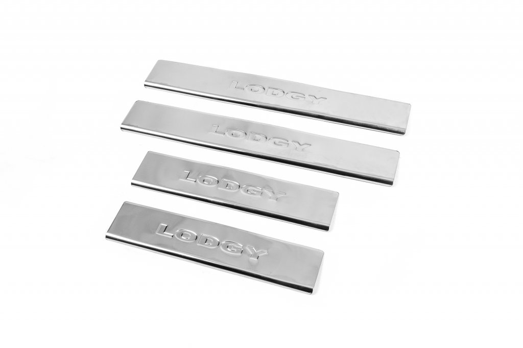 Door Sill Protectors Carmos V2 (4 pcs, Stainless Steel) for Dacia Lodgy 2012-2022 - image 2