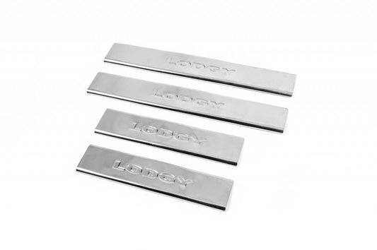 Carmos V2 sill plates (4 pcs., stainless steel) for Renault Lodgy 2013-2022 - Reelken Auto