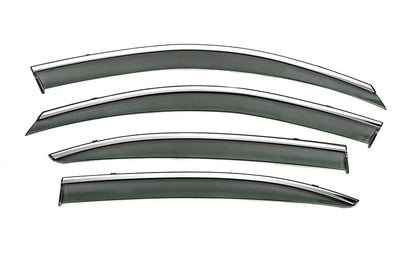 Window Deflectors with Chrome Trim Niken Luxury (SD, 4 pcs) for Skoda Octavia II A5 2006-2010 - image 1