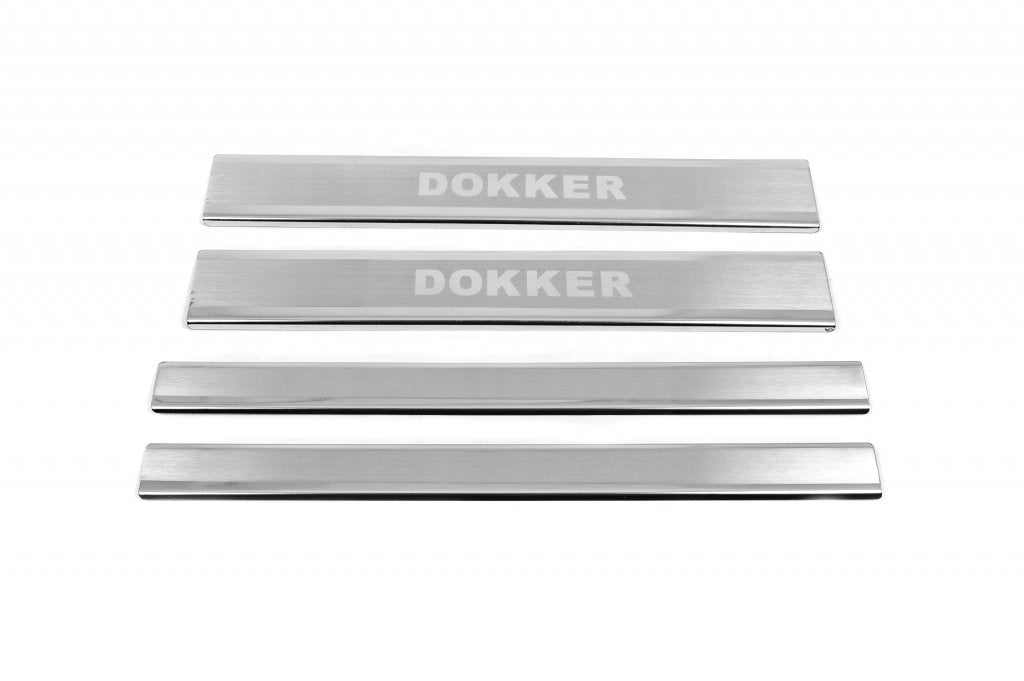 Door Sill Protectors Carmos V2 (4 pcs, Stainless Steel) for Renault Dokker 2013-2022 - image 1