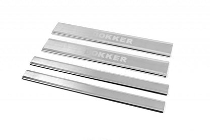 Door Sill Protectors Carmos V2 (4 pcs, Stainless Steel) for Renault Dokker 2013-2022 - image 2