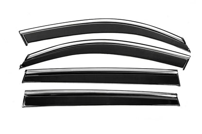 Window Deflectors with Chrome Trim Niken Luxury (4 pcs) for Skoda Kodiaq 2016-2023 - image 1