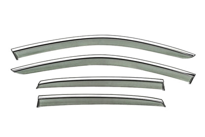 Window Deflectors with Chrome Trim Niken Luxury (4 pcs) for Volkswagen Jetta 2018- - image 1