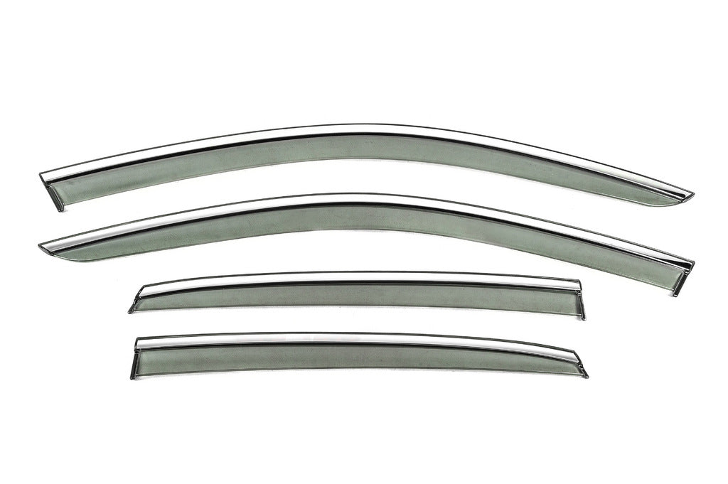 Window Deflectors with Chrome Trim Niken Luxury (4 pcs) for Volkswagen Jetta 2018- - image 1