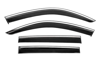 Window Deflectors with Chrome Trim Niken Luxury (4 pcs) for Subaru Forester 2018-2024 - image 1