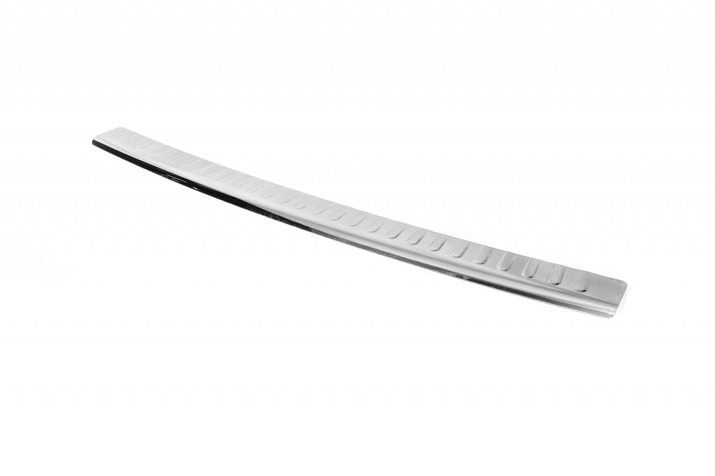 Rear bumper protector with lip (Carmos V2, stainless steel) for Volkswagen T5 2010-2015 - image 2