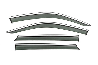 Window Deflectors with Chrome Trim Niken Luxury (HB, 4 pcs) for Skoda Fabia 2014-2021 - image 1