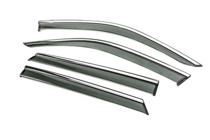 Window Deflectors with Chrome Trim Niken Luxury (HB, 4 pcs) for Skoda Fabia 2014-2021 - image 2