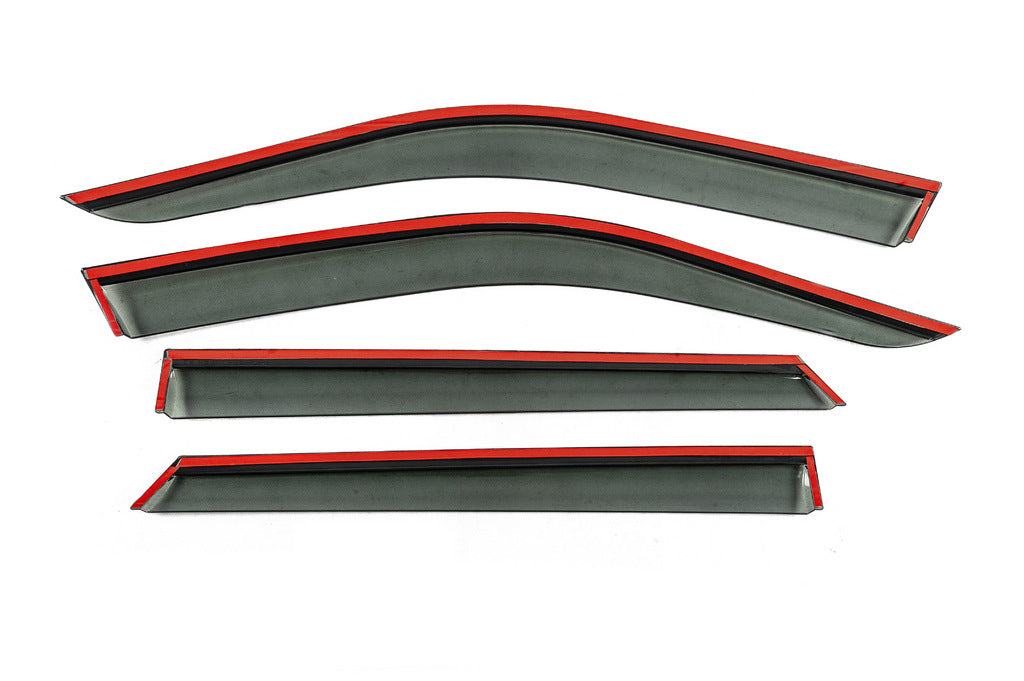 Window Deflectors with Chrome Trim Niken Luxury (HB, 4 pcs) for Skoda Fabia 2014-2021 - image 3