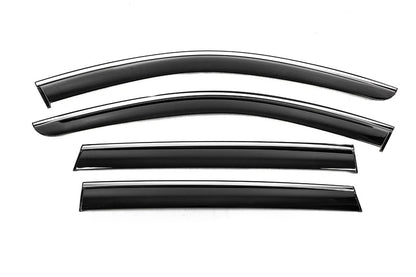 Window Deflectors with Chrome Trim Niken Luxury (4 pcs) for Subaru Outback 2009-2014 - image 1