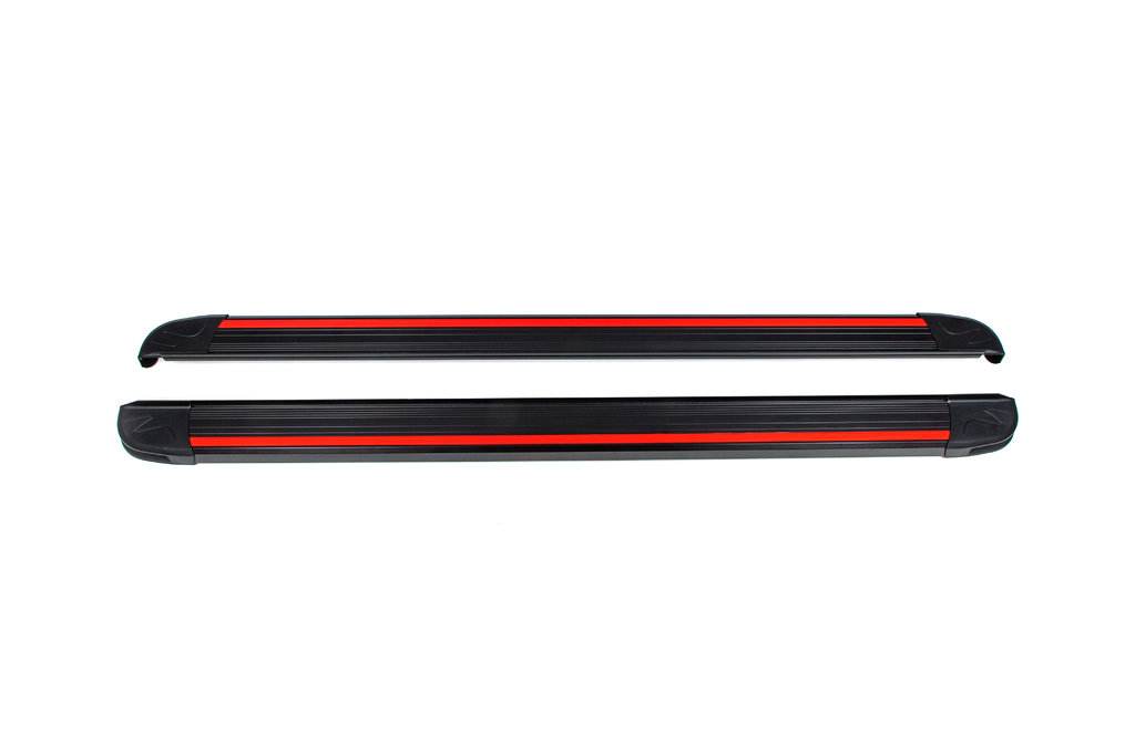 Side steps Maya Red (2 pieces, aluminum) for Suzuki SX4 S-Cross 2013-2016 - Reelken Auto