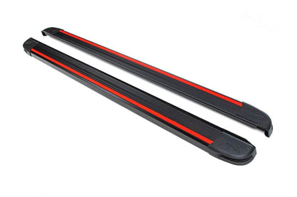 Side steps Maya Red (2 pieces, aluminum) for Suzuki SX4 S-Cross 2013-2016 - Reelken Auto