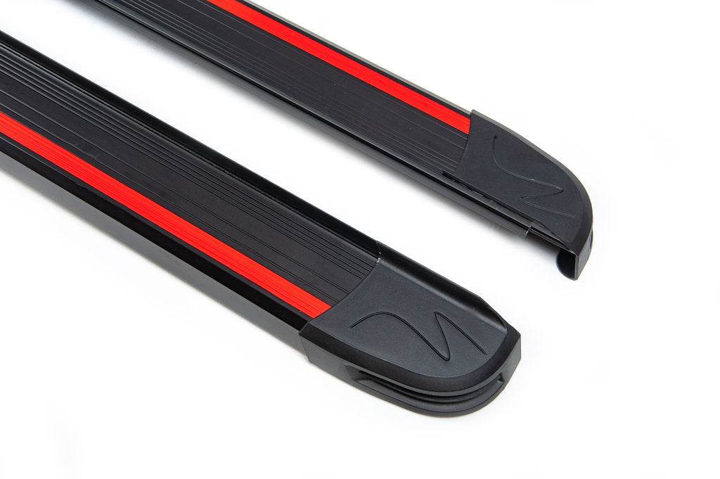 Side steps Maya Red (2 pieces, aluminum) for Suzuki SX4 S-Cross 2013-2016 - Reelken Auto