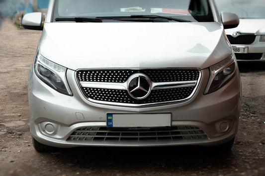 Diamond front grill (2014-2023 for Vito W447) for Mercedes Vito / V-class W447 2014↗ year - Reelken Auto