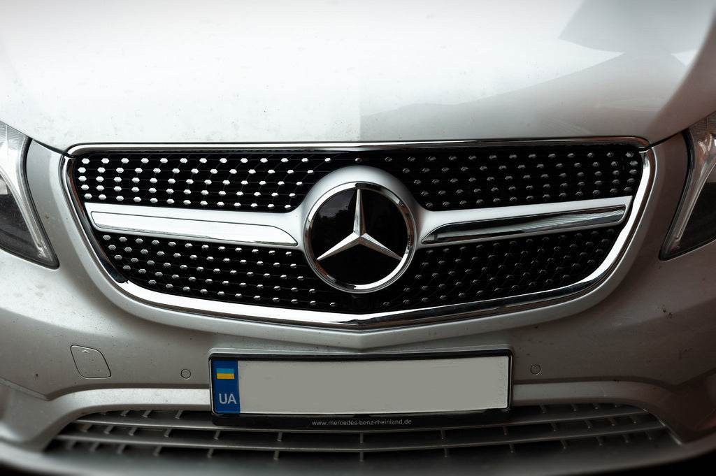 Diamond front grill (2014-2023 for Vito W447) for Mercedes Vito / V-class W447 2014↗ year - Reelken Auto