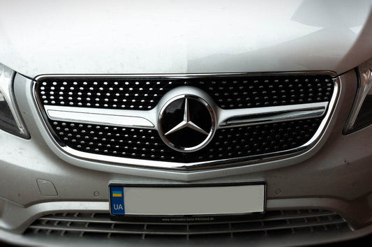 Diamond front grill (2014-2023 for Vito W447) for Mercedes Vito / V-class W447 2014↗ year - Reelken Auto