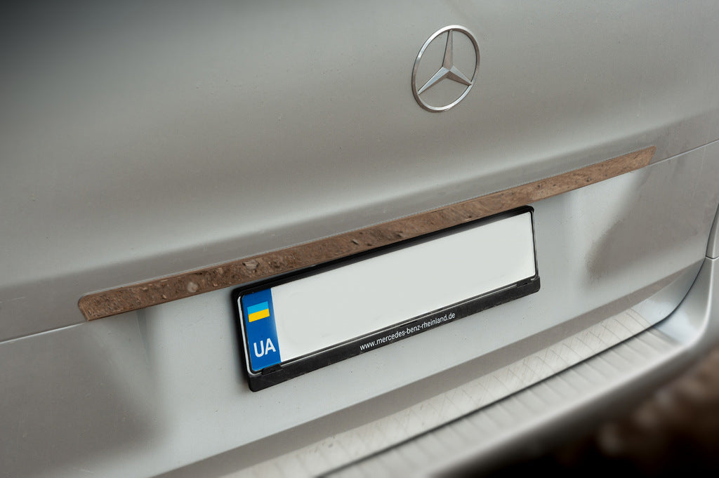 Wide stainless steel tailgate trim above license plate for Mercedes Vito/V-class W447 2014- - image 3