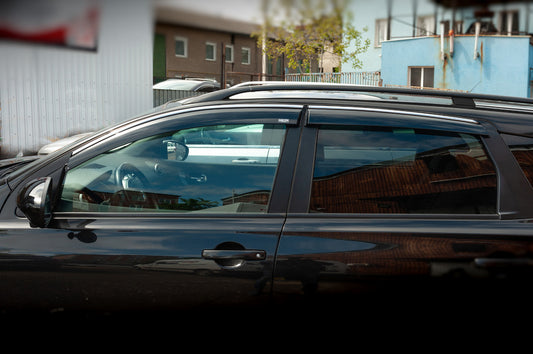 Window deflectors with chrome trim (4 pcs, Niken) for Nissan Qashqai 2010-2014 - image 2