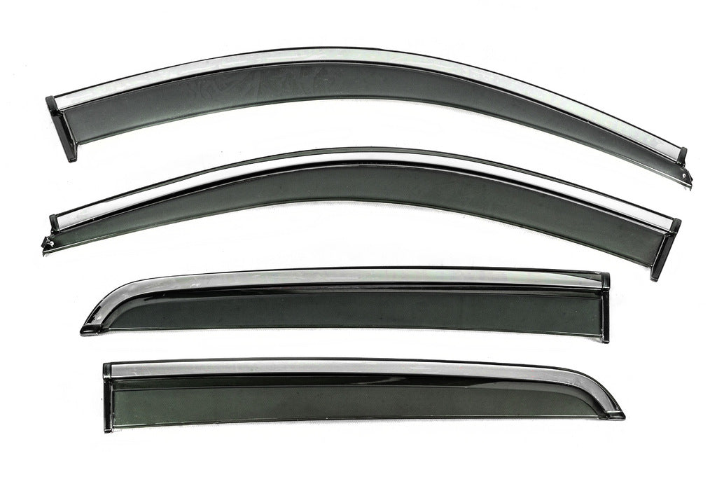 Window Deflectors with Chrome Trim Niken Luxury (4 pcs) for Dacia Spring 2021- - image 1