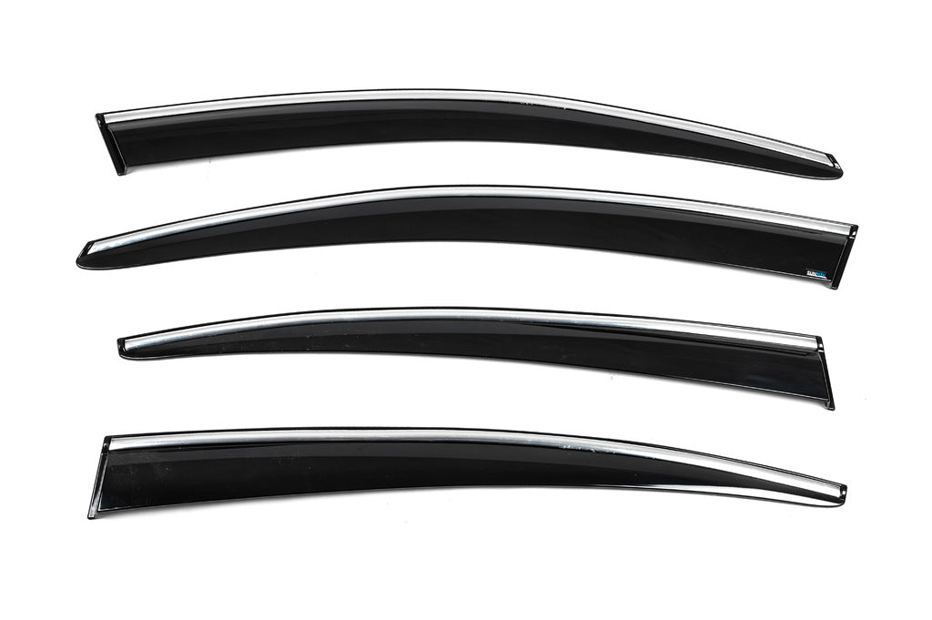 Window Deflectors with Chrome Trim (4 pcs, Sunplex Chrome) for Volkswagen Passat B6 2006-2012 - image 4