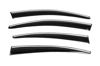 Window Deflectors with Chrome Trim (4 pcs, Sunplex Chrome) for Volkswagen Passat B6 2006-2012 - image 4