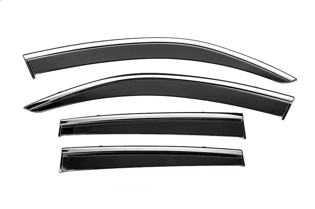 Window Deflectors with Chrome Trim Niken Luxury (4 pcs) for Subaru Forester 2013-2018 - image 1