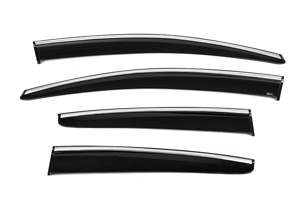 Window Deflectors with Chrome Trim HB/Sedan (4 pcs, Sunplex Chrome) for Ford Focus III 2011-2017 - image 4