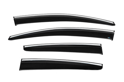 Window Deflectors with Chrome Trim HB/Sedan (4 pcs, Sunplex Chrome) for Ford Focus III 2011-2017 - image 4