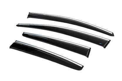 Window Deflectors with Chrome Trim HB/Sedan (4 pcs, Sunplex Chrome) for Ford Focus III 2011-2017 - image 5