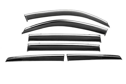 Window Deflectors with Chrome Trim Niken Luxury (2008-2015, 6 pcs) for Lexus LX570/450d 2008-2022 - image 2