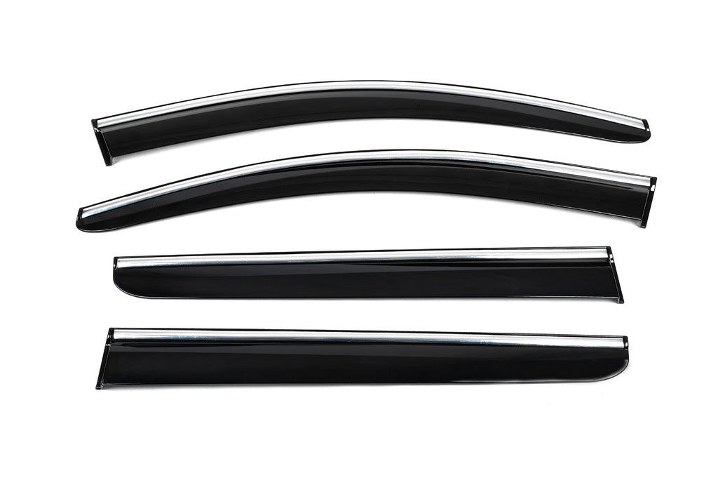 Window Deflectors with Chrome Trim (4 pcs, Sunplex Chrome) for Ford Courier 2014-2023 - image 5