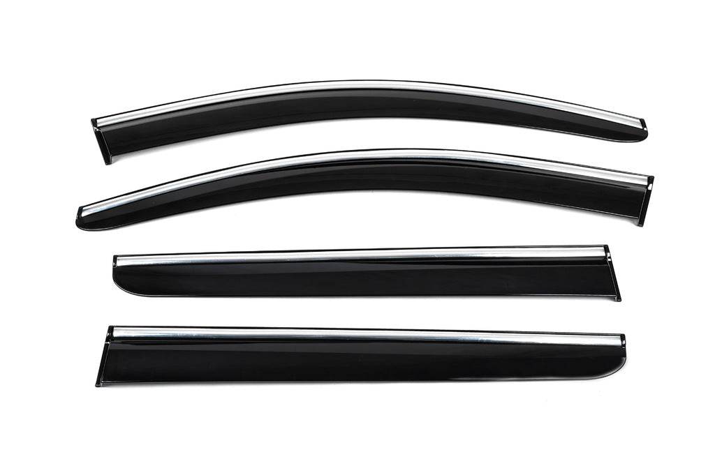 Windshields with chrome (4 pcs, Sunplex Chrome) for Ford Courier 2014-2023 - Reelken Auto