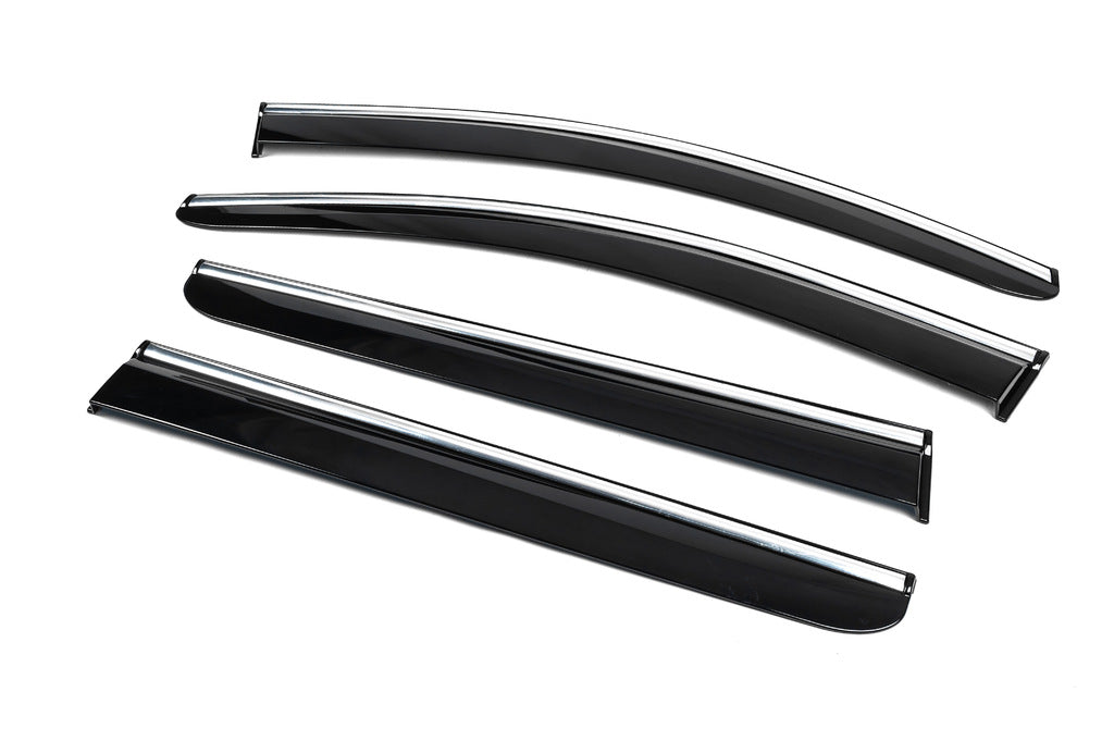 Window Deflectors with Chrome Trim (4 pcs, Sunplex Chrome) for Ford Courier 2014-2023 - image 6