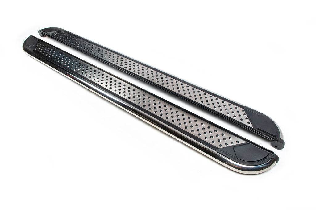 Lateral platforms Maydos V2 (2 PCs., aluminium ↗ stainless) for Lifan X60 - Reelken Auto