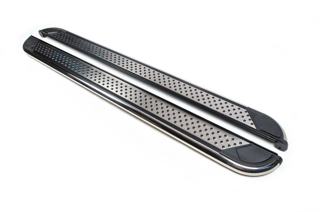 Side sills Maydos V2 (2 pieces, aluminum ↗ stainless) for Chevrolet Captiva 2006-2019 - image 3