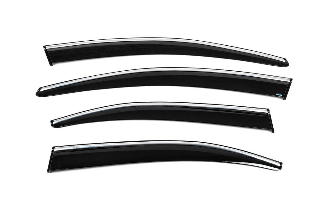 Windshields with chrome (4 pcs, Sunplex Chrome) for Citroen C-Elysee - Reelken Auto
