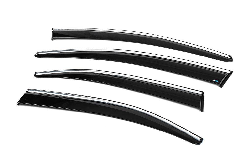 Windshields with chrome (4 pcs, Sunplex Chrome) for Citroen C-Elysee - Reelken Auto