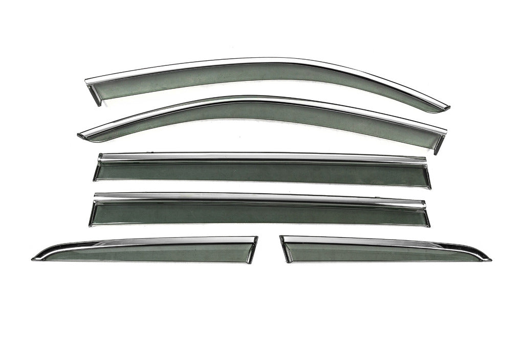 Window Deflectors with Chrome Trim Niken Luxury (6 pcs) for Volkswagen Atlas (Terramont) 2016- - image 2