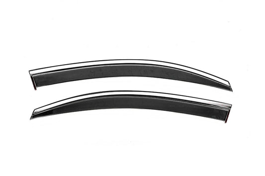 Window Deflectors with Chrome Trim Niken Luxury (2 pcs) for Volkswagen Caddy 2015-2020 - image 2