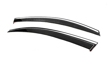 Window Deflectors with Chrome Trim Niken Luxury (2 pcs) for Volkswagen Caddy 2004-2010 - image 4