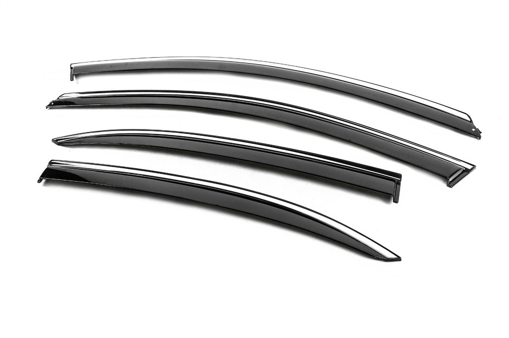 Window Deflectors with Chrome Trim Niken Luxury (EU, 4 pcs) for Volkswagen Jetta 2011-2018 - image 2