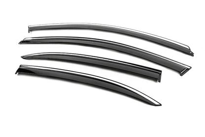 Window Deflectors with Chrome Trim Niken Luxury (EU, 4 pcs) for Volkswagen Jetta 2011-2018 - image 2