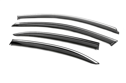 Window Deflectors with Chrome Trim Niken Luxury (EU, 4 pcs) for Volkswagen Jetta 2011-2018 - image 2